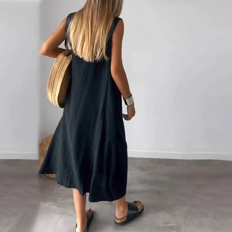 Noemi | Lässiges ärmelloses Kleid mit Taschen - Image 6