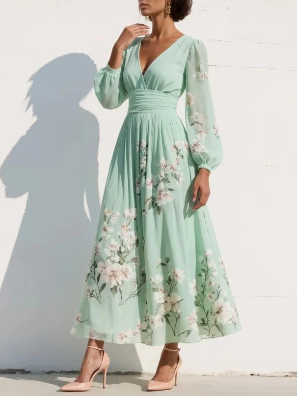 Odelia™ Blumiges Midi-Kleid - Image 3