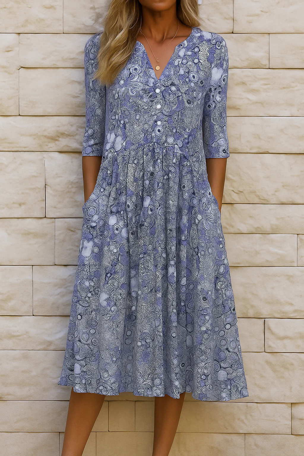 Olivia | Elegantes Kleid mit V-Ausschnitt - Image 2