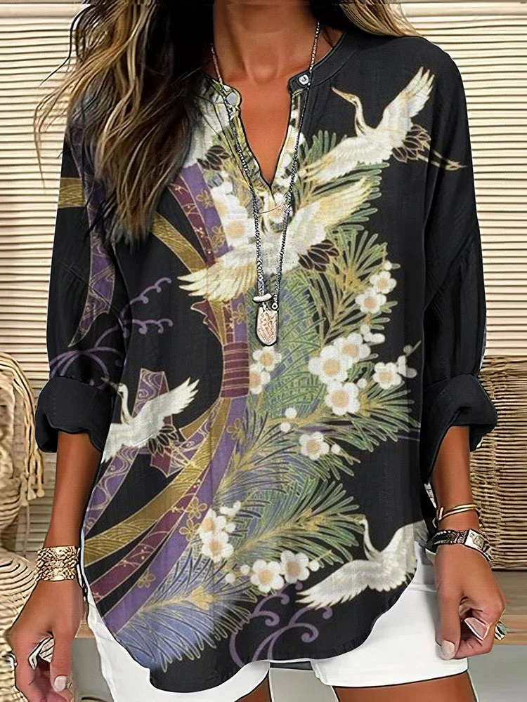 Orielle™ - Elegante Flugdruck-Bluse - Image 2