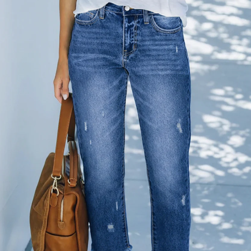 Retro kurze gerade Jeans für Frauen - Image 10