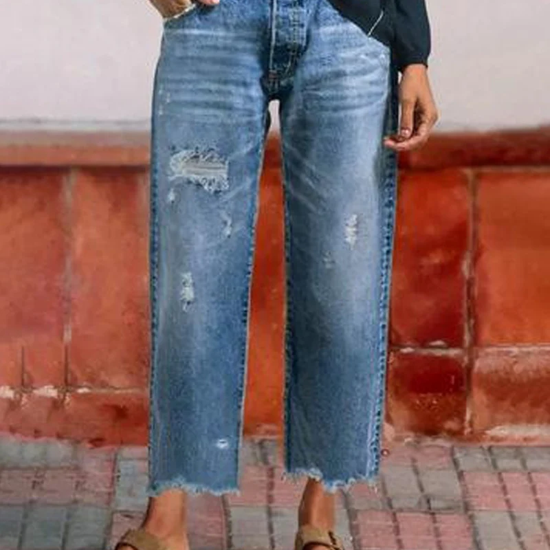 Retro kurze gerade Jeans für Frauen - Image 12