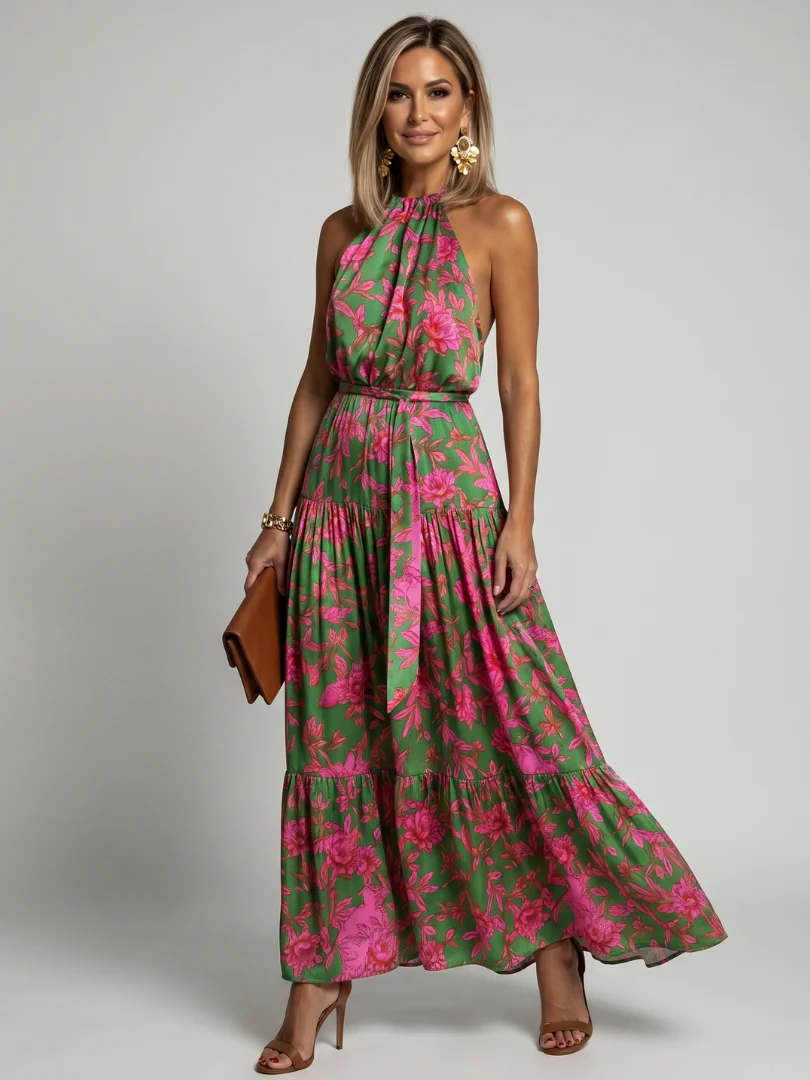 Rowen | Drapiertes Halter-Midi-Kleid - Image 2
