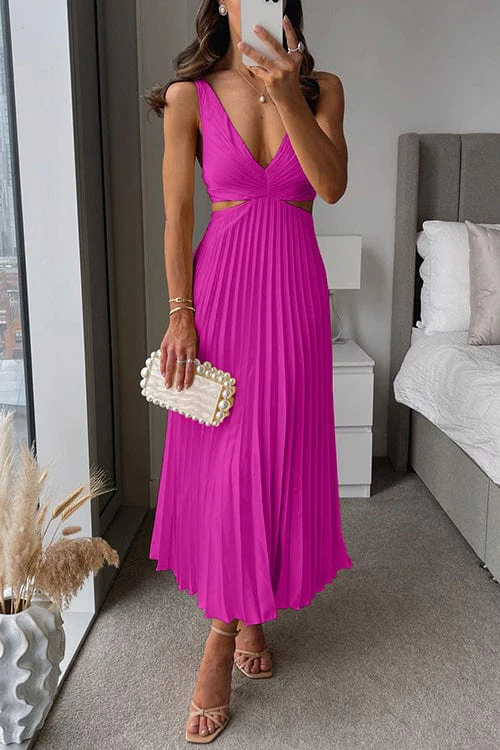 Sanne | Schickes Satin-Midi-Kleid mit eleganten Falten - Image 3