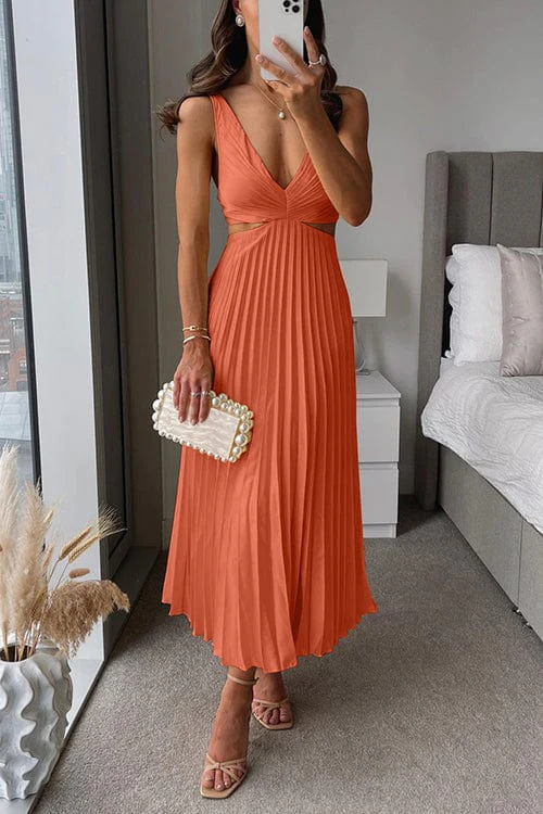 Sanne | Schickes Satin-Midi-Kleid mit eleganten Falten - Image 6