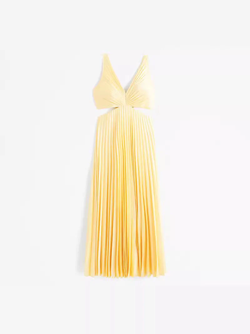 Sarai - Trendy V-Ausschnitt Maxikleid in einfarbiger Ausführung - Image 6