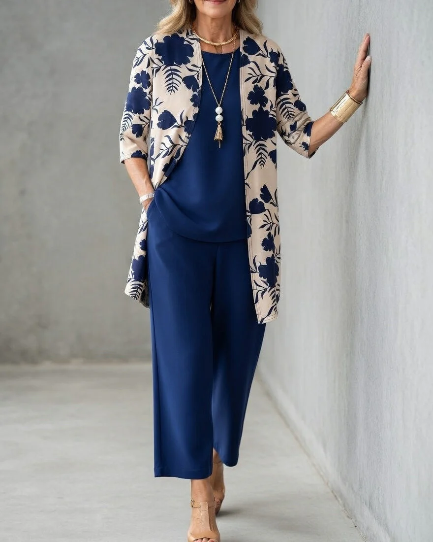 Schickes Drei-Teile-Frauen-Set mit elegant fließendem Design für täglichen Komfort - Image 2
