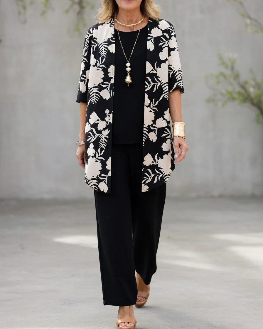 Schickes Drei-Teile-Frauen-Set mit elegant fließendem Design für täglichen Komfort - Image 4