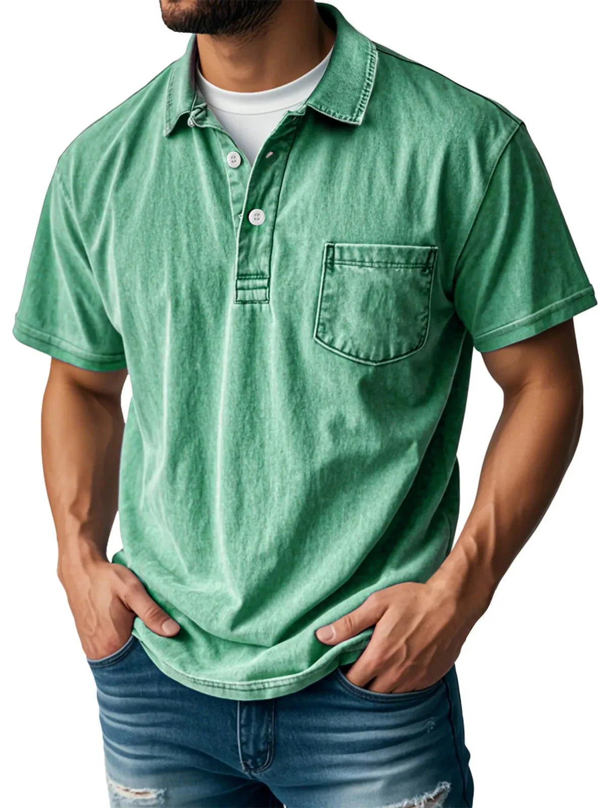 Sebastien™ - Herren Casual Vintage Polo-Shirt - Image 3