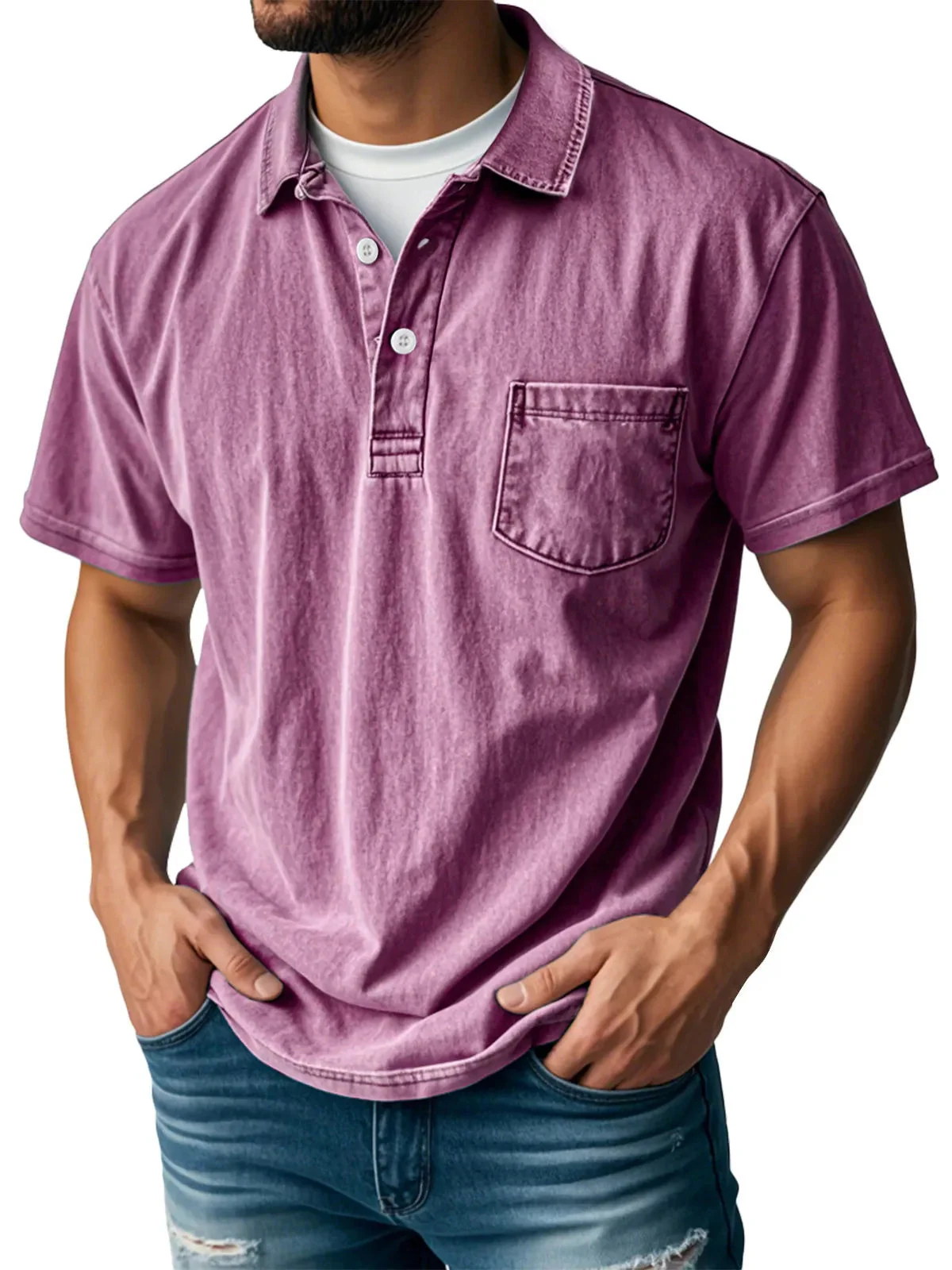 Sebastien™ - Herren Casual Vintage Polo-Shirt - Image 5