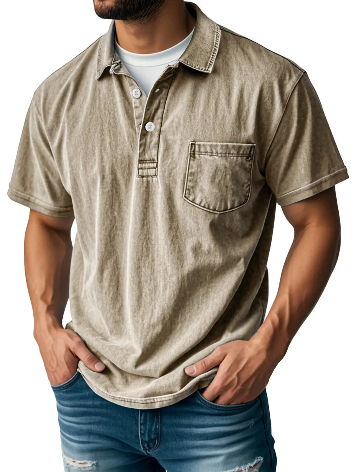 Sebastien™ - Herren Casual Vintage Polo-Shirt - Image 6