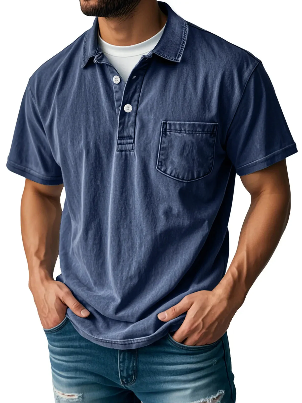 Sebastien™ - Herren Casual Vintage Polo-Shirt - Image 7