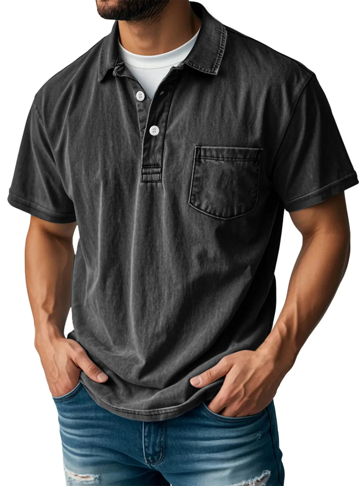 Sebastien™ - Herren Casual Vintage Polo-Shirt - Image 8