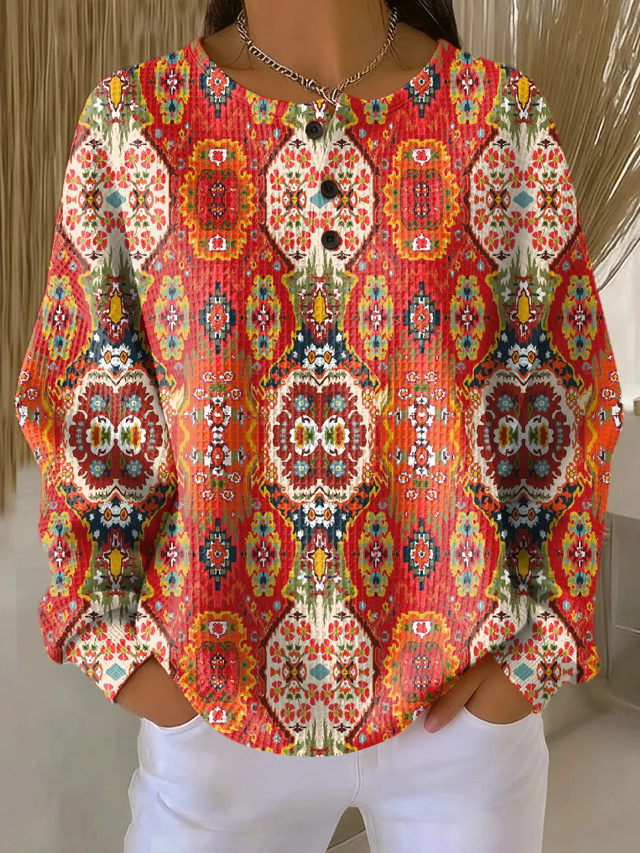 Selma | Pullover mit ethnischem Blumenmuster