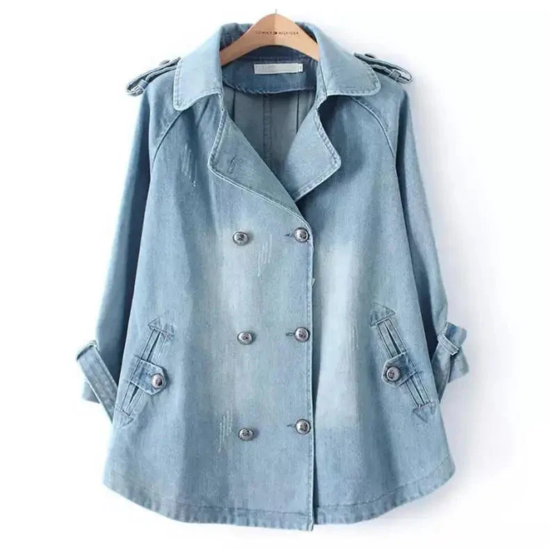 Sezina™ – Stylischer Denim-Cape-Mantel