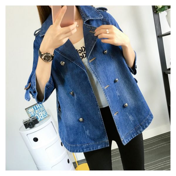 Sezina™ – Stylischer Denim-Cape-Mantel - Image 5