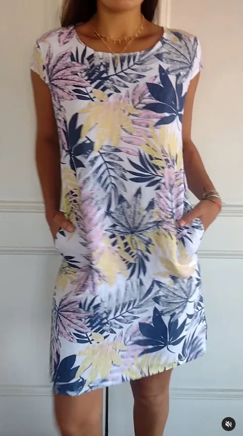 Sommerkleid für Frauen mit Taschen und lebhaftem Druck - Image 10