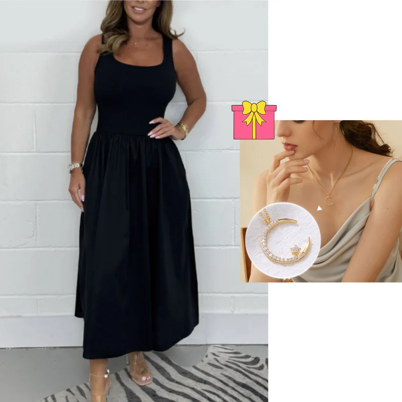 Stylisches ärmelloses A-Linien-Kleid mit quadratischem Ausschnitt - Image 10