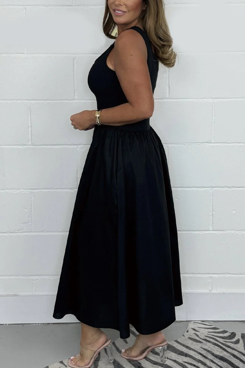 Stylisches ärmelloses A-Linien-Kleid mit quadratischem Ausschnitt - Image 2