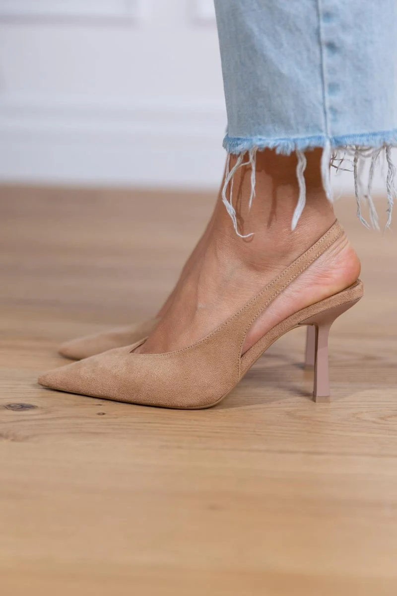 SUEDE SLINGBACK-ABSATZSCHUHE