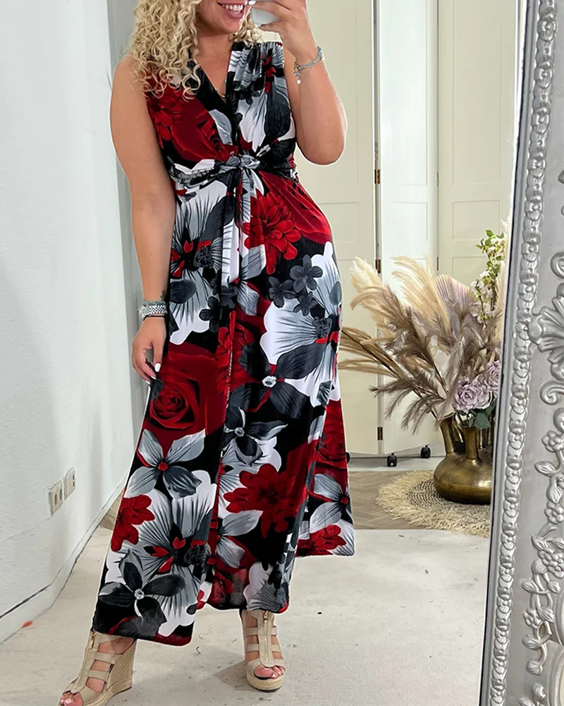Svea | Ärmelloses Plisseekleid mit Blumenprint - Image 3