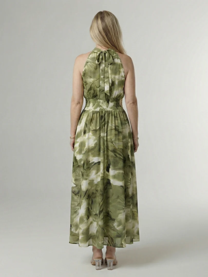 Sylin | Gathered Halter Midi Kleid - Image 11