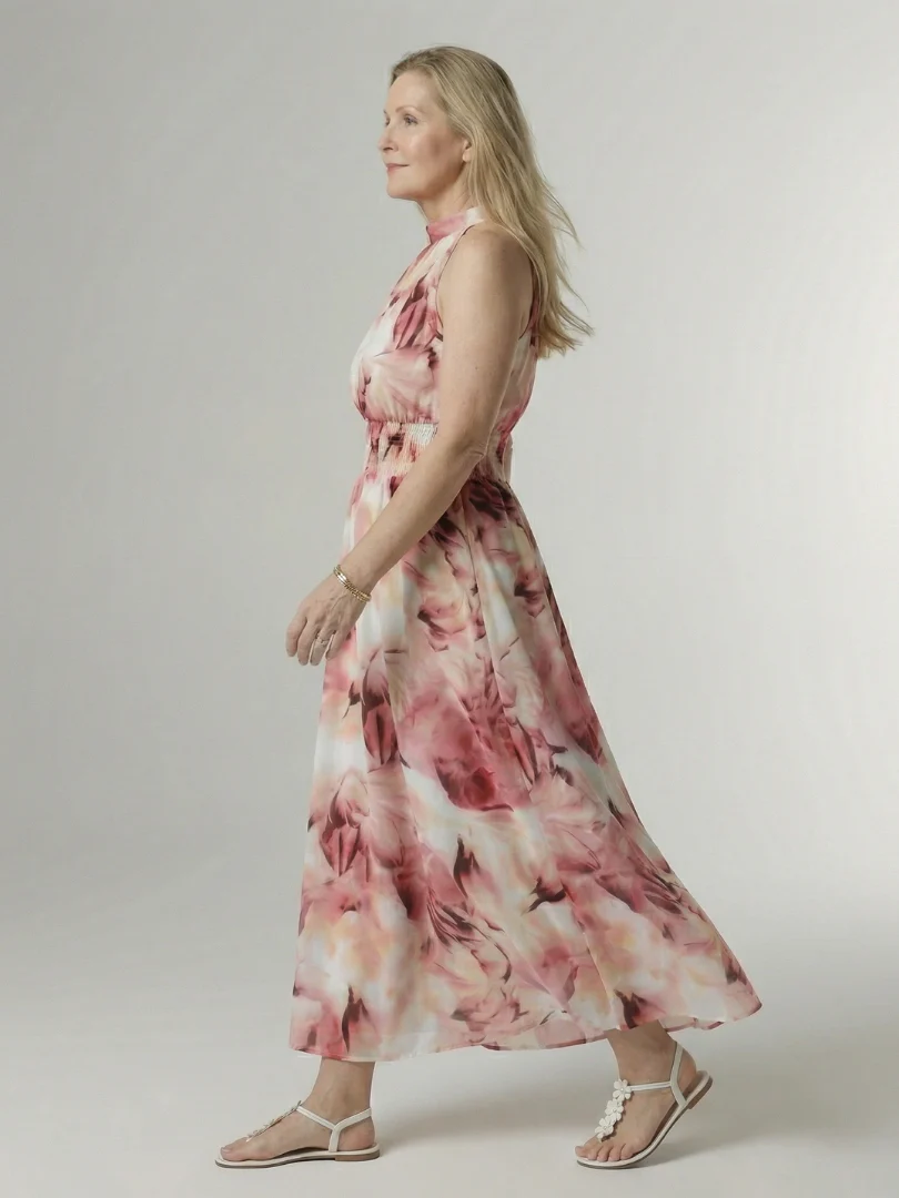 Sylin | Gathered Halter Midi Kleid - Image 13