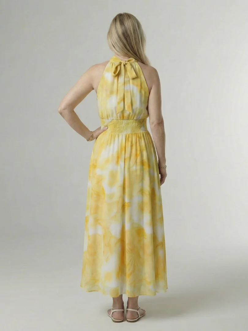 Sylin | Gathered Halter Midi Kleid - Image 4