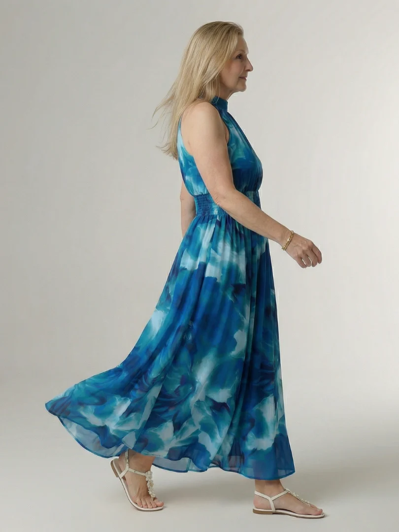 Sylin | Gathered Halter Midi Kleid - Image 6