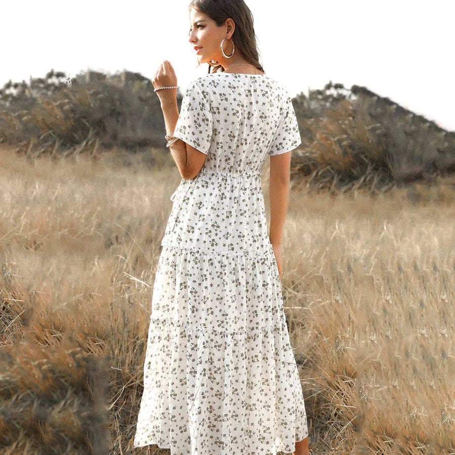 Tess™ Weiße Lange Sommerkleid mit Print - Image 2