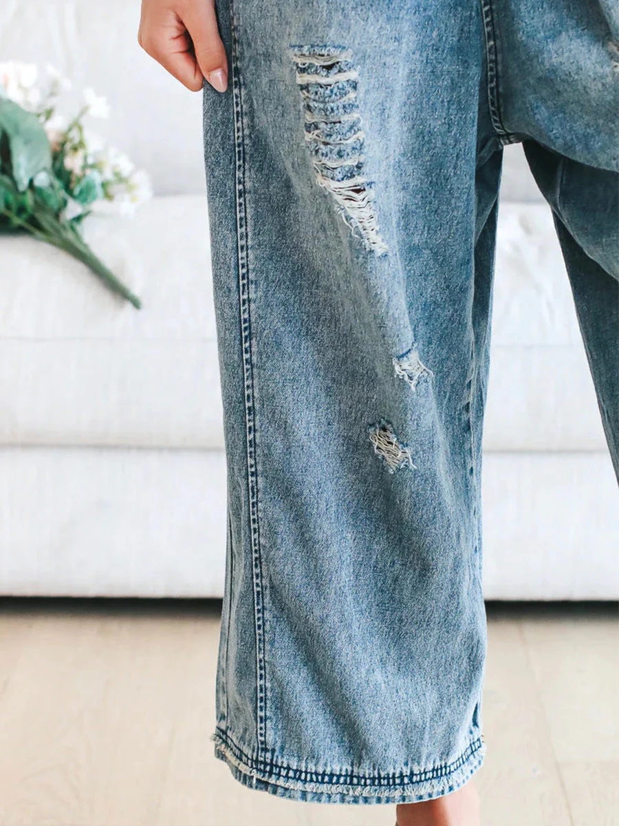 Thessa™ - Verwaschene Denim-Latzhose - Image 4