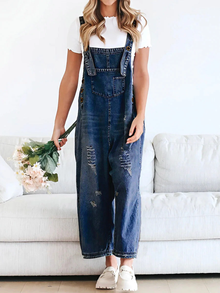 Thessa™ - Verwaschene Denim-Latzhose - Image 6