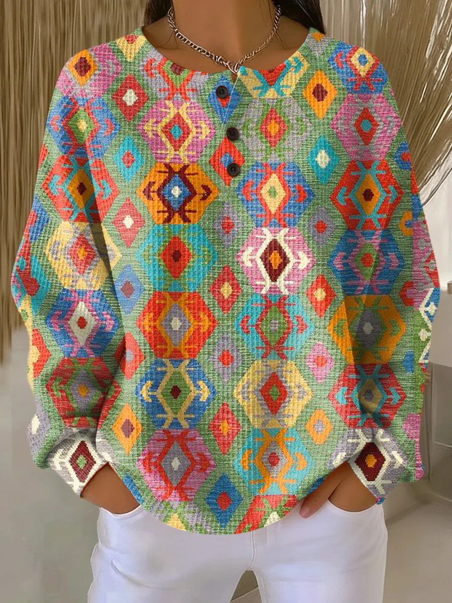 Tilde | Bunter Pullover mit kariertem Muster
