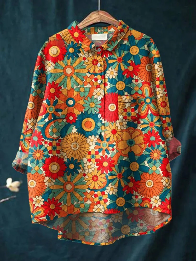 Tiziana – Gemustertes Leinenhemd - Image 10