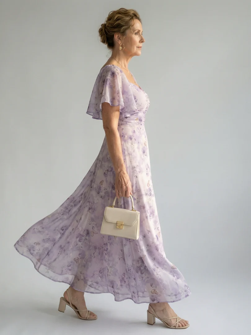 Vaelis | Midi-Kleid mit Flatterärmeln - Image 2