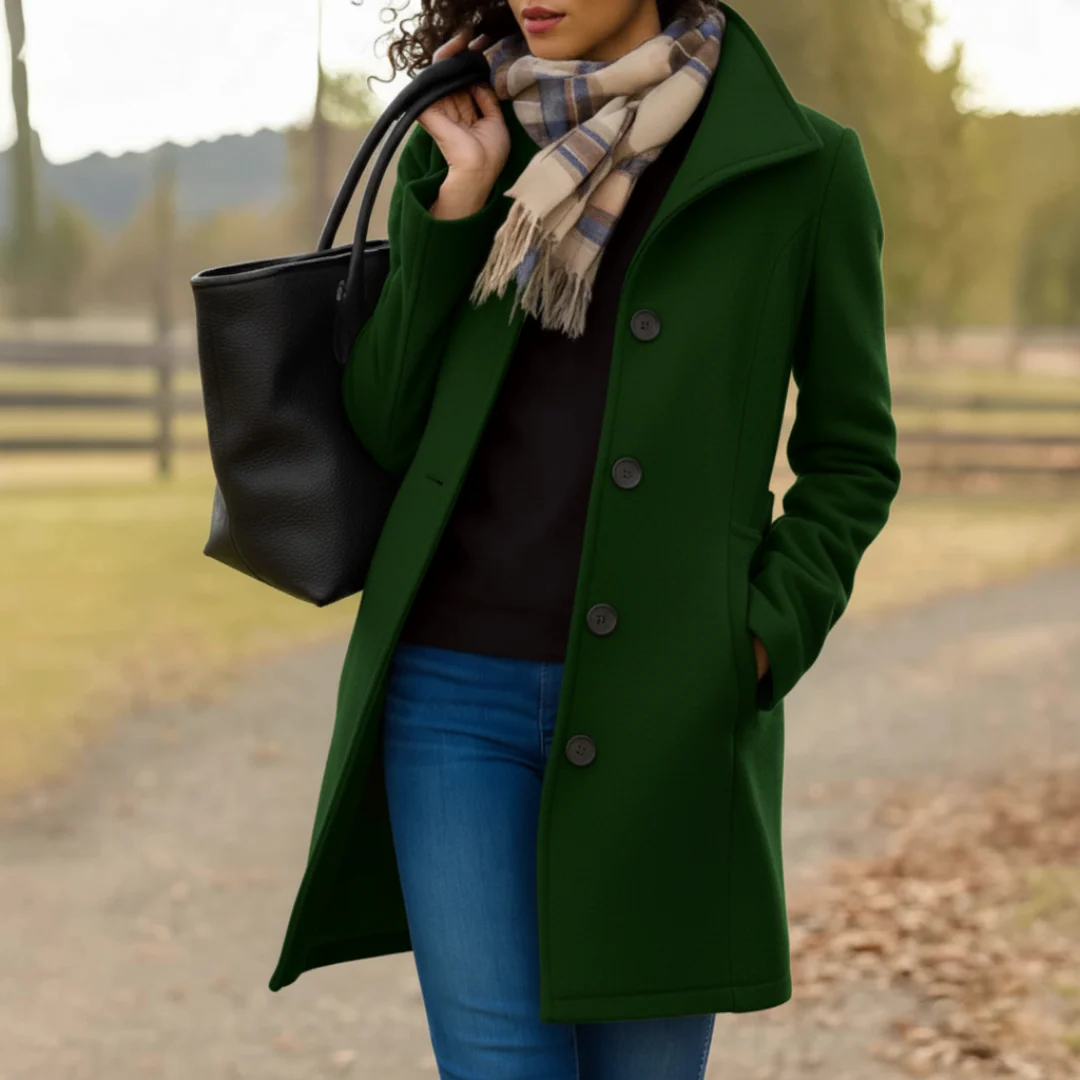Vera™ - Klassischer Mid-Length Knopfmantel