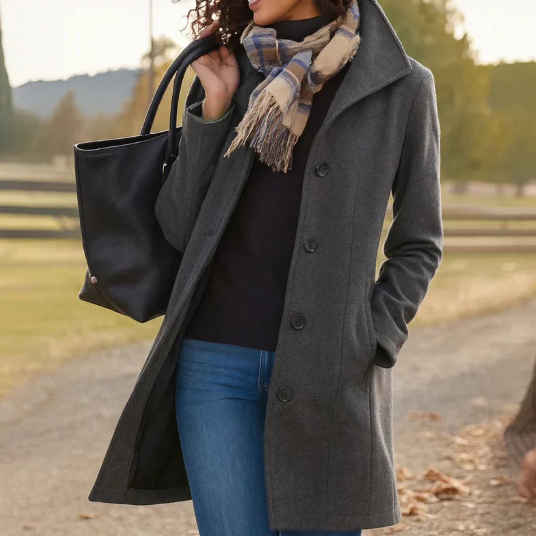 Vera™ - Klassischer Mid-Length Knopfmantel - Image 2