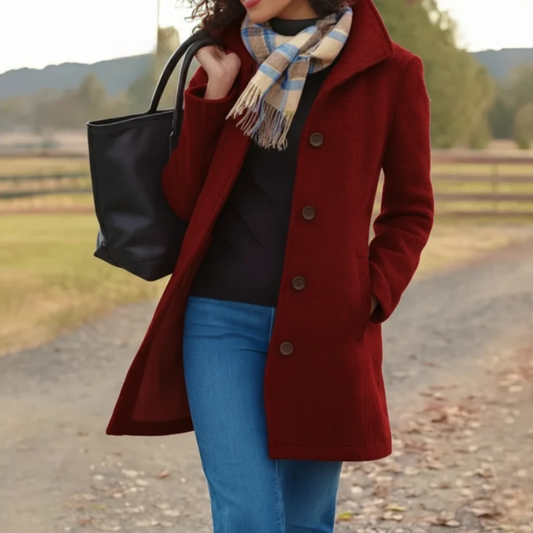 Vera™ - Klassischer Mid-Length Knopfmantel - Image 7