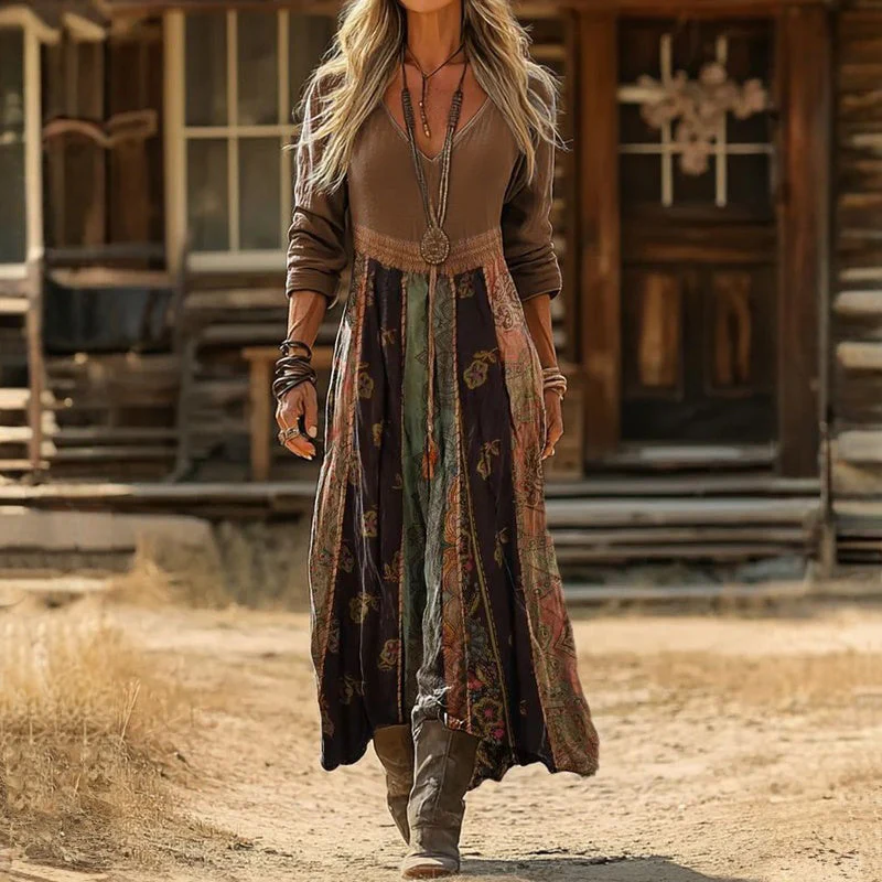 Vintage-inspiriertes lässiges Kleid mit langen Ärmeln - Image 2