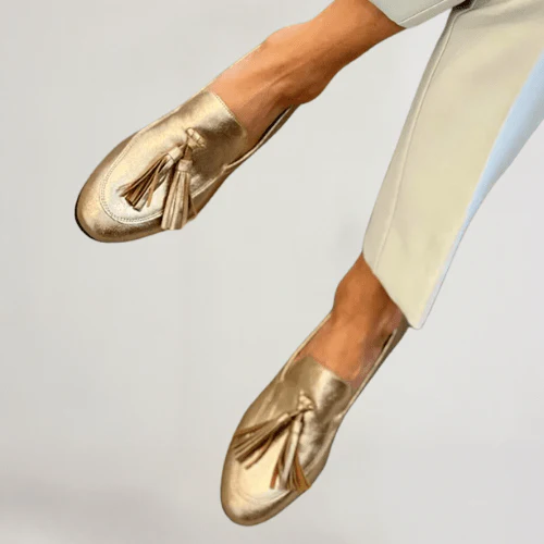 Vittoria | Damen Goldene Loafer