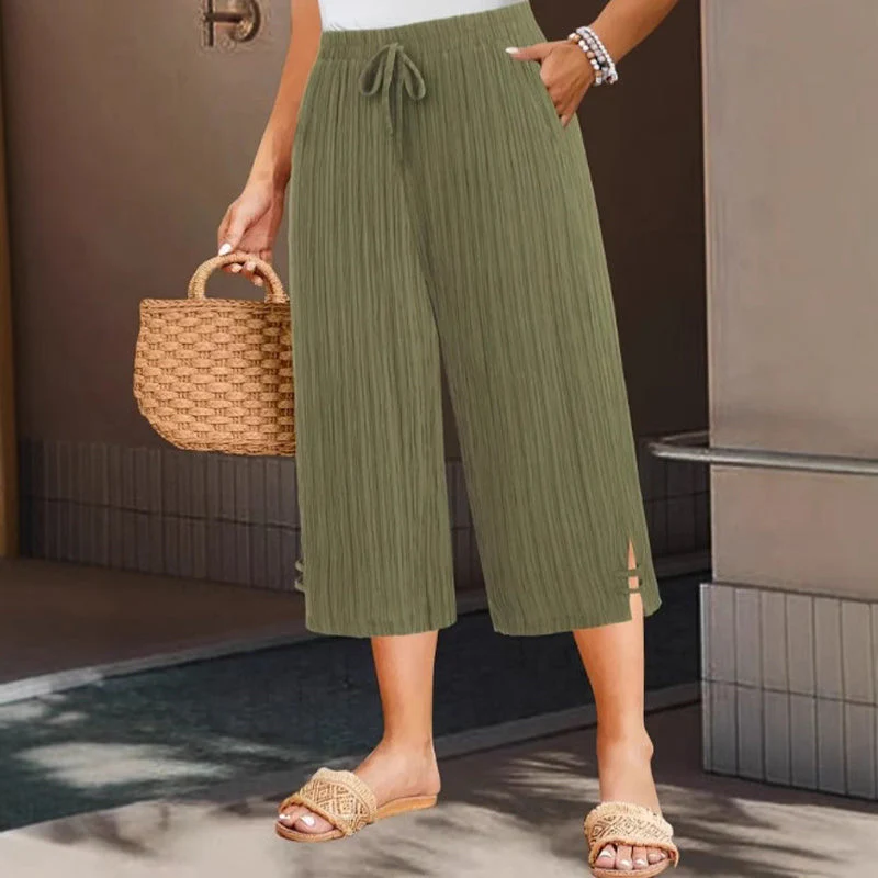 Weite Capri-Hosen für Damen mit praktischen Taschen - Image 4