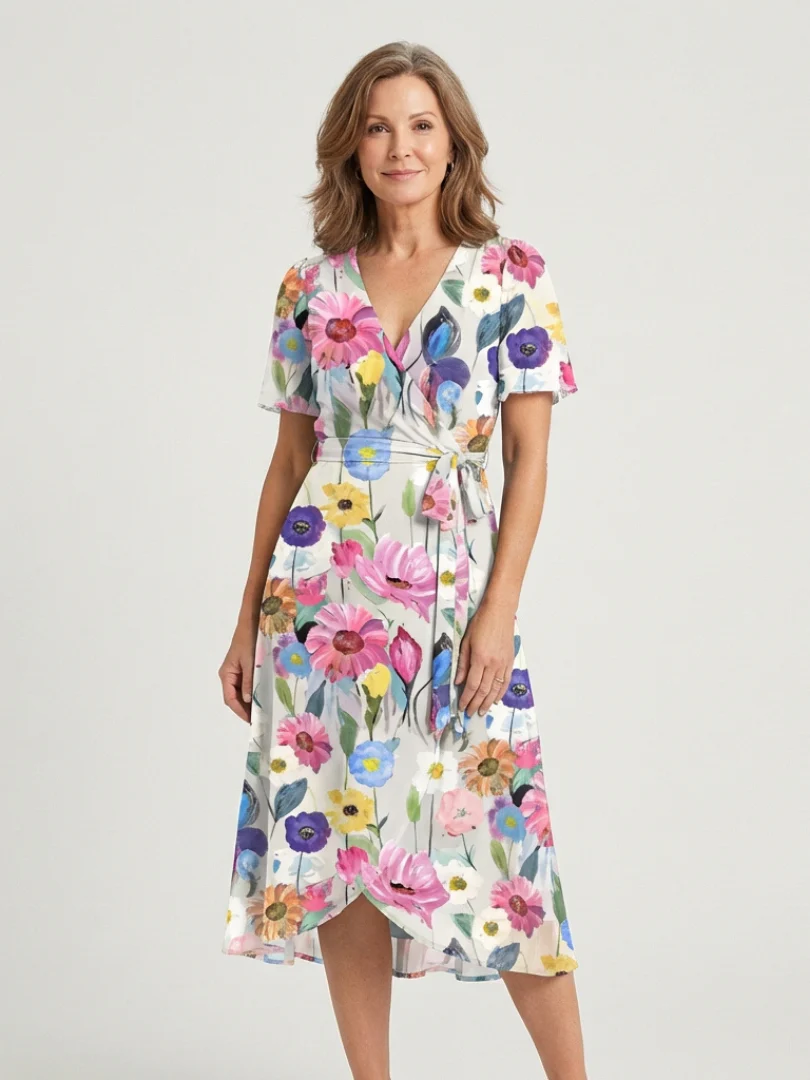 Zafrina | Midi-Kleid mit abstraktem Muster - Image 6