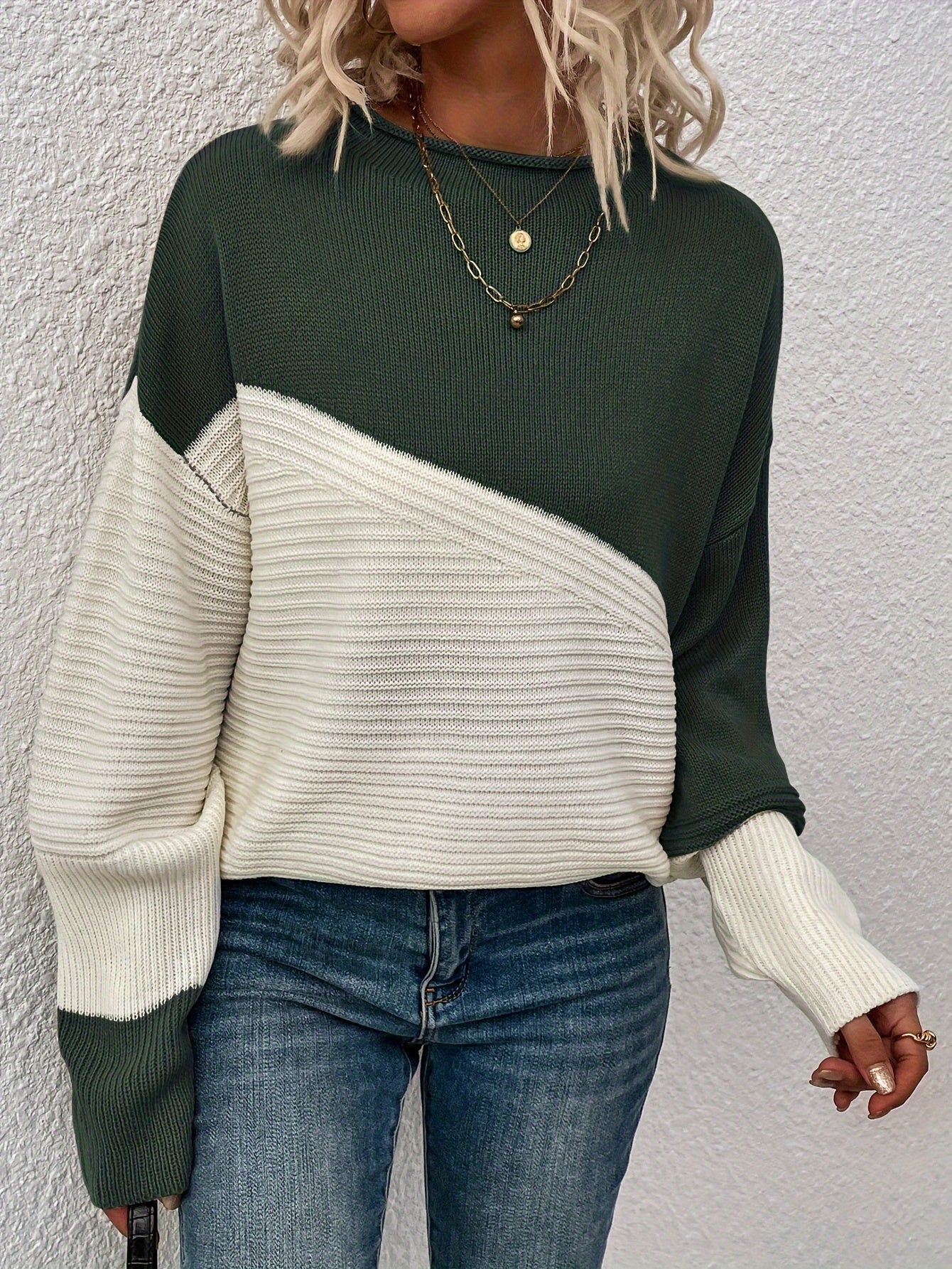 Zelda™ - Eleganter Color Block Pullover - Image 2