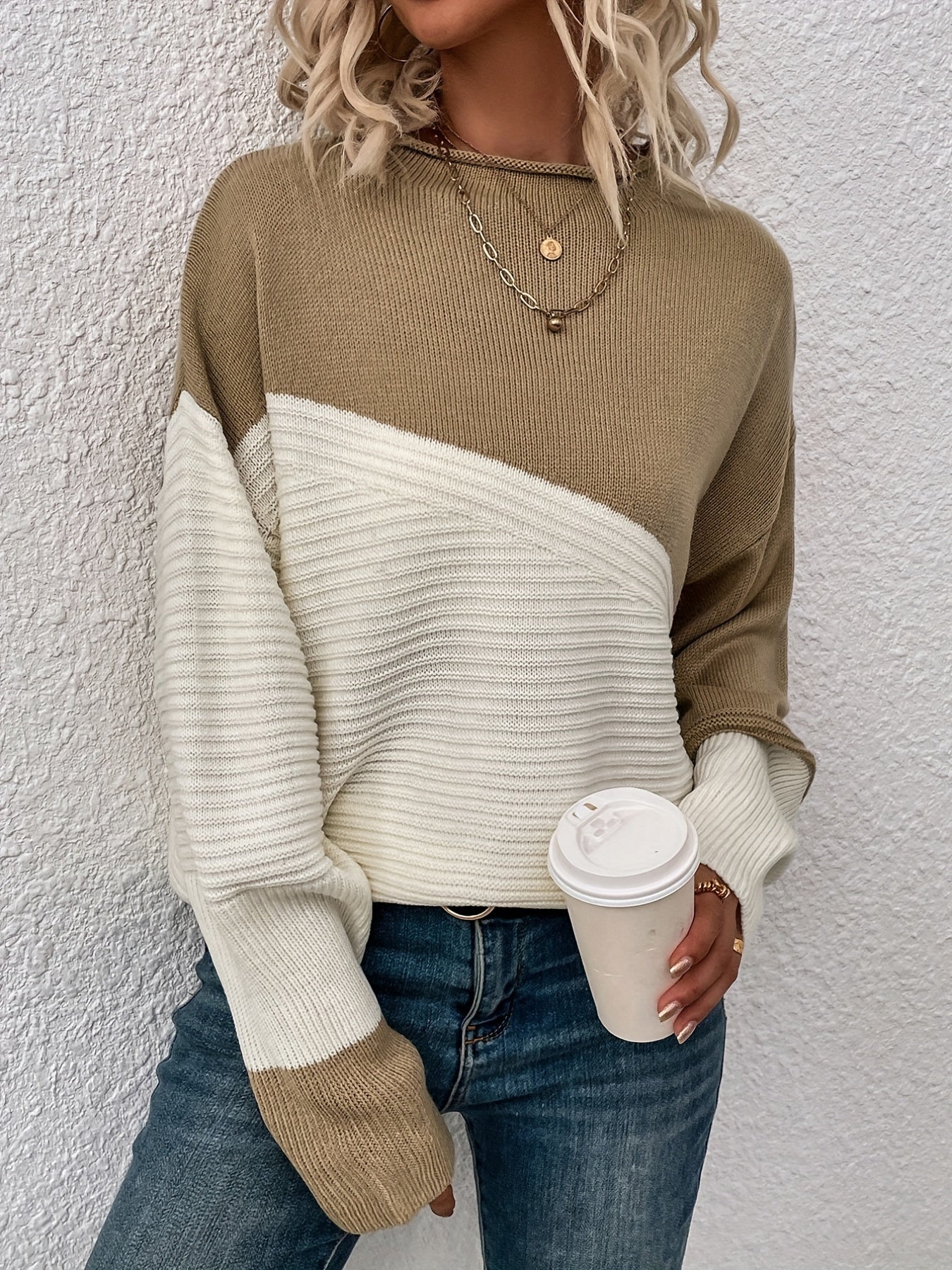 Zelda™ - Eleganter Color Block Pullover - Image 3
