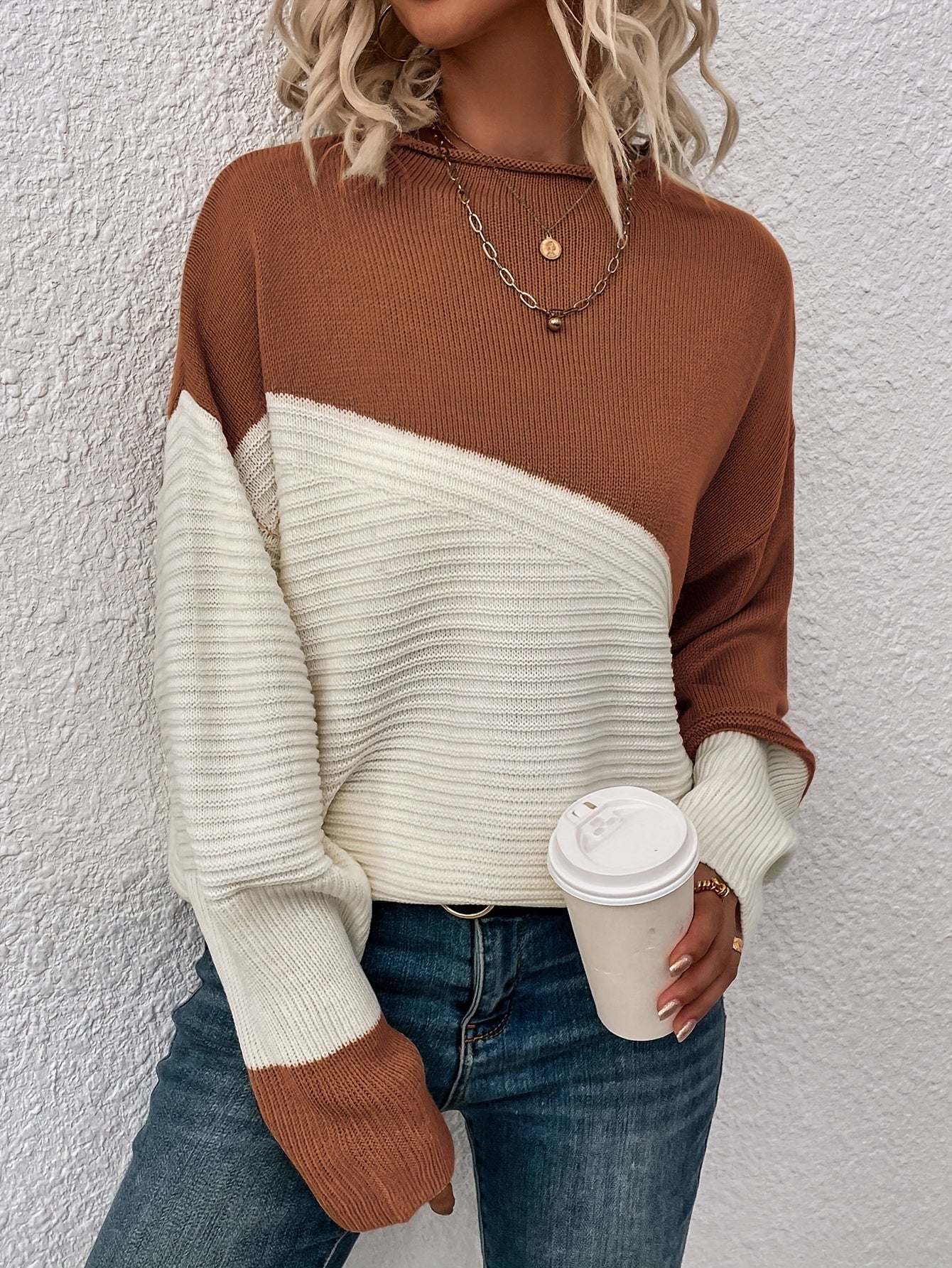 Zelda™ - Eleganter Color Block Pullover - Image 4