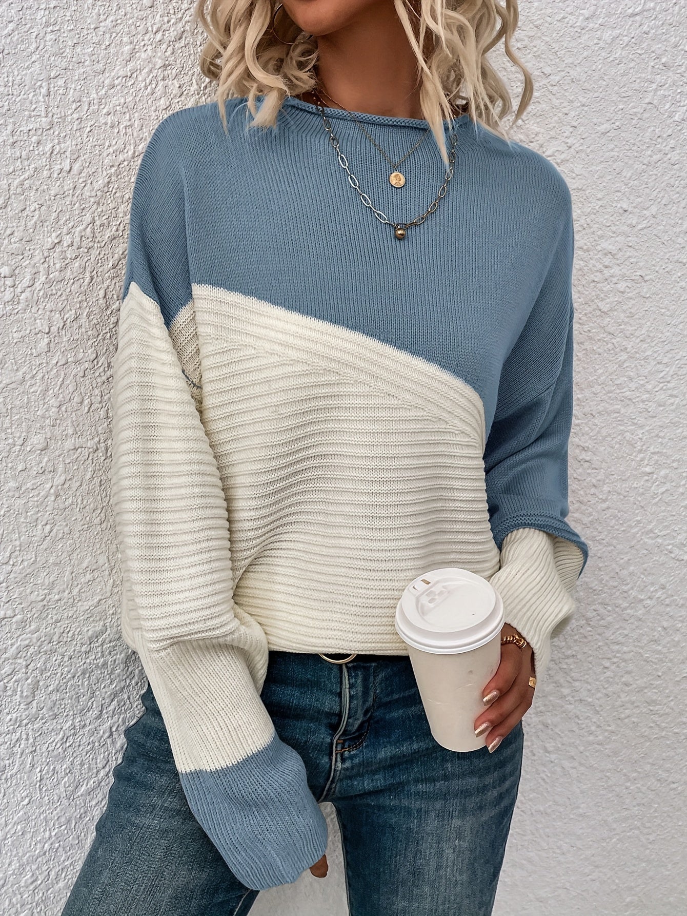 Zelda™ - Eleganter Color Block Pullover - Image 5