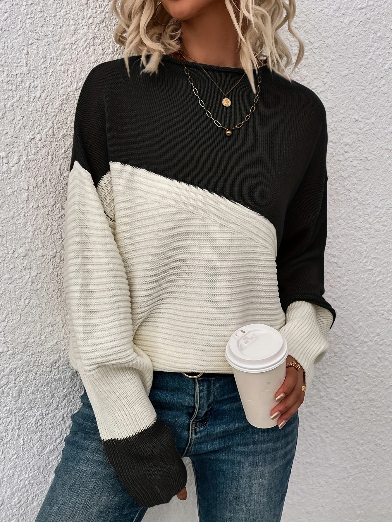 Zelda™ - Eleganter Color Block Pullover - Image 6