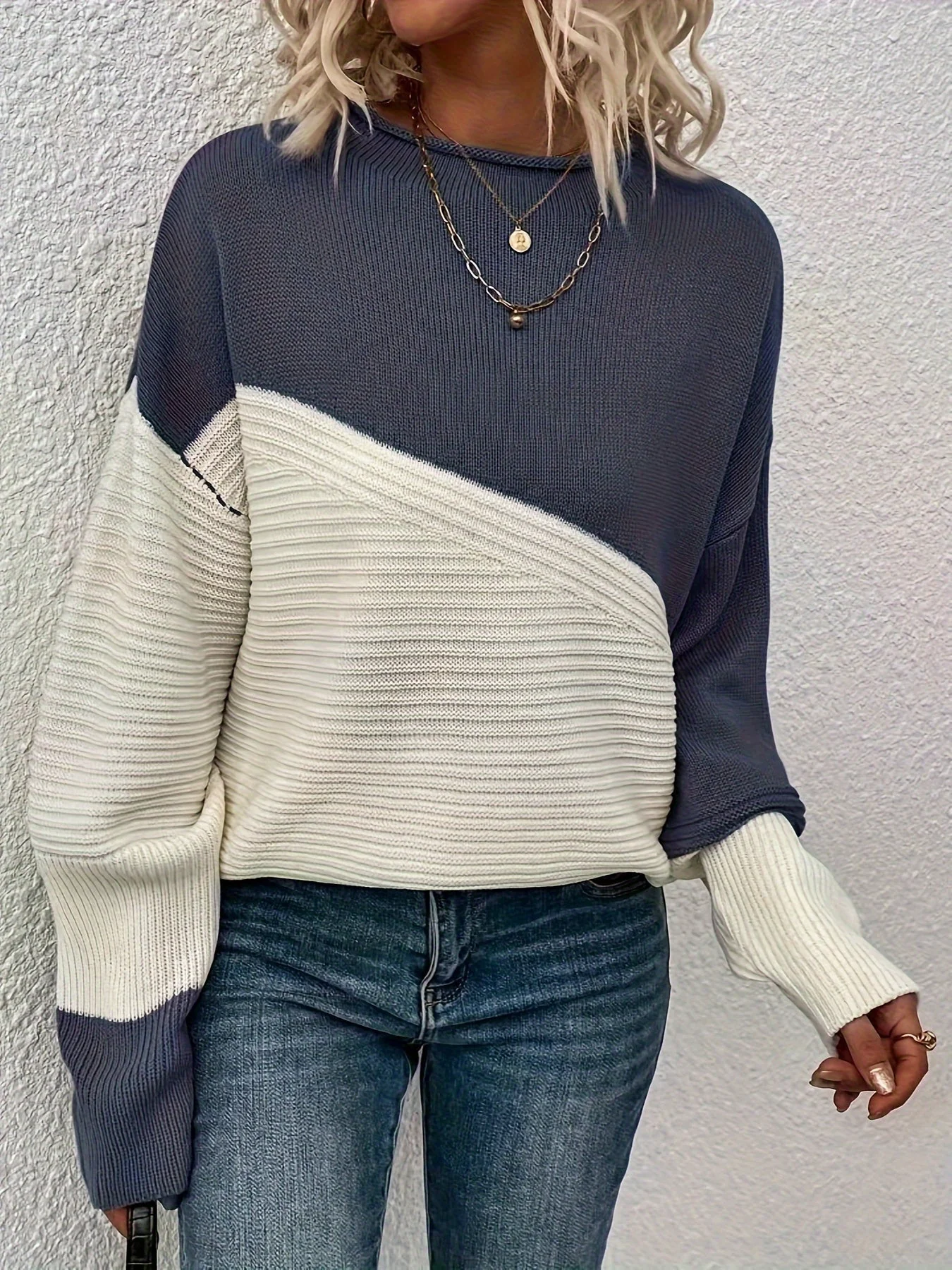 Zelda™ - Eleganter Color Block Pullover - Image 7